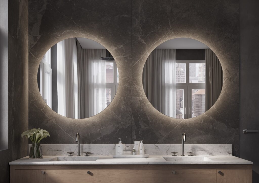 indirecte verlichting rontondo ronde spiegel design